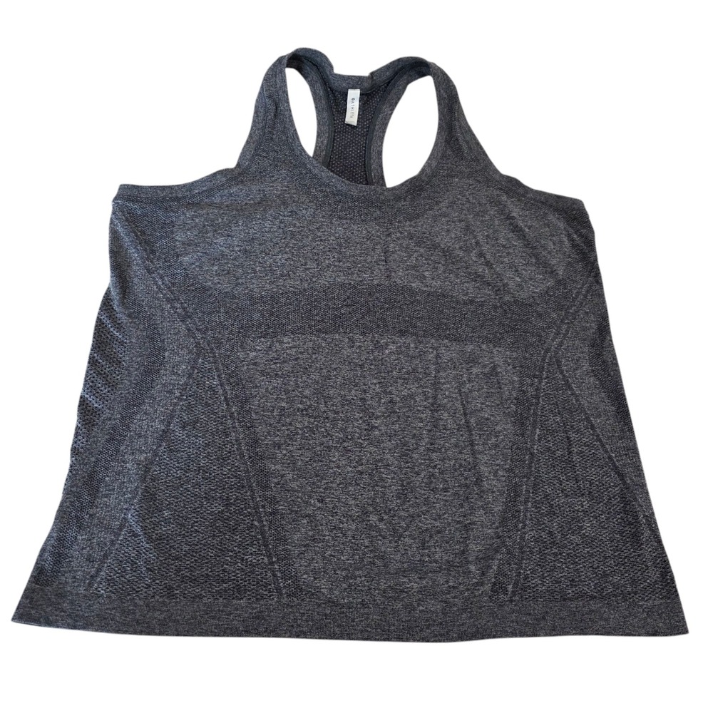 Athleta Tank Top Womens Charcoal Gray 1X Knitted Nylon Racerback Sporty Pullover